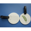 custom 3d green leaf Eco-friendly pvc round luggage tags